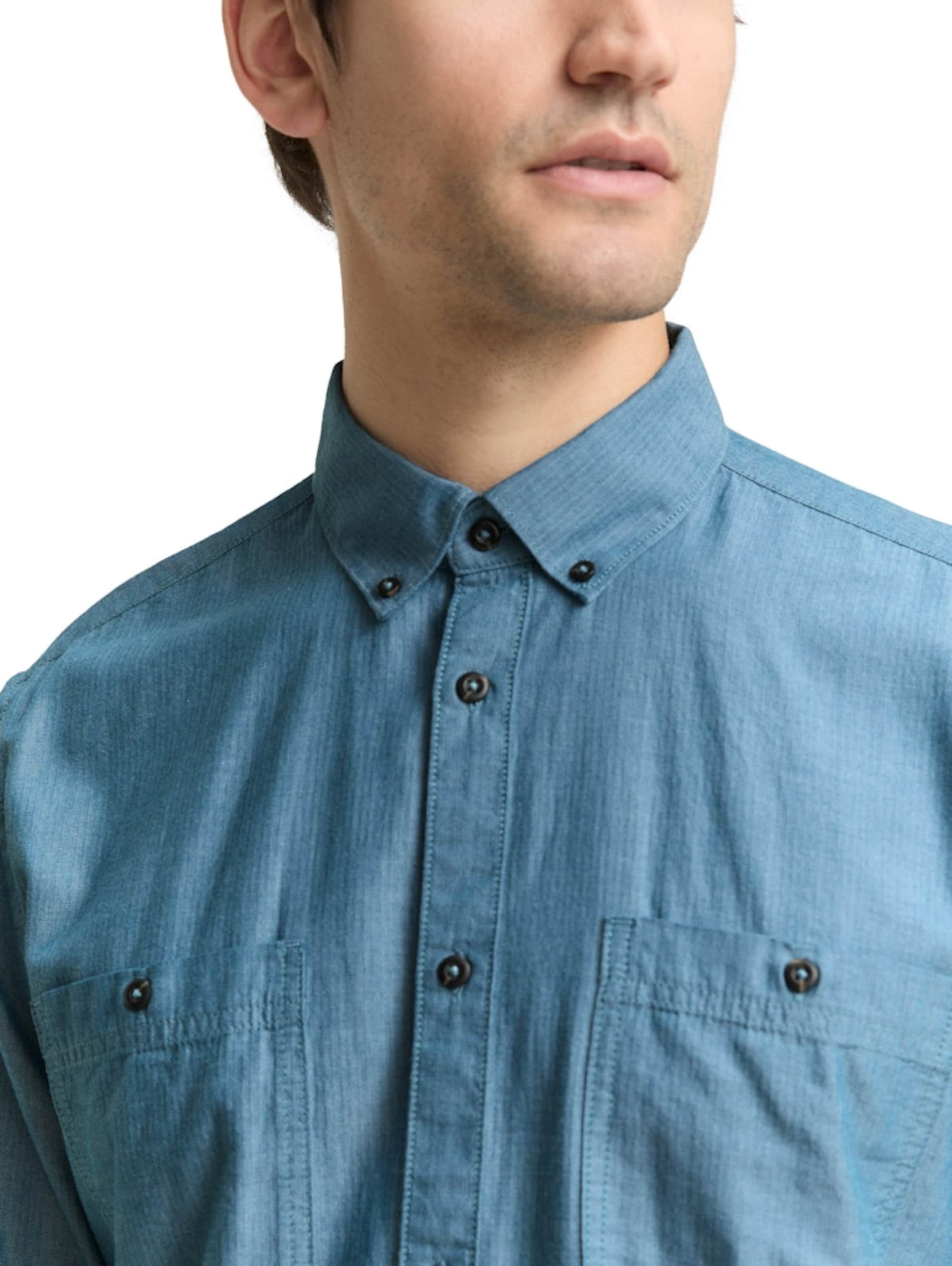 TOM TAILOR Средняя посадка Рубашка в Зеленый