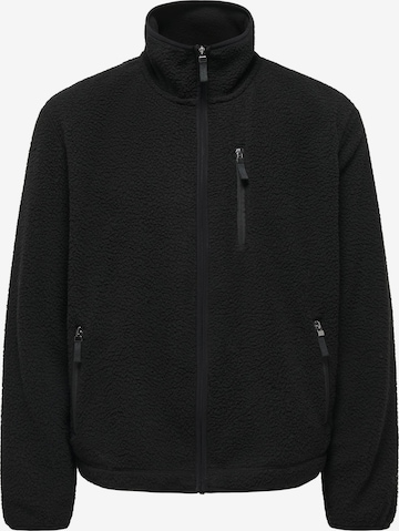 Veste en polaire 'ONSSeb' Only & Sons en noir : devant