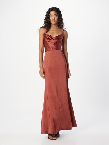 True Decadence Evening Dress in Brown: front