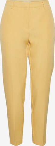 Coupe slim Pantalon à plis 'IHLEXI' ICHI en jaune : devant