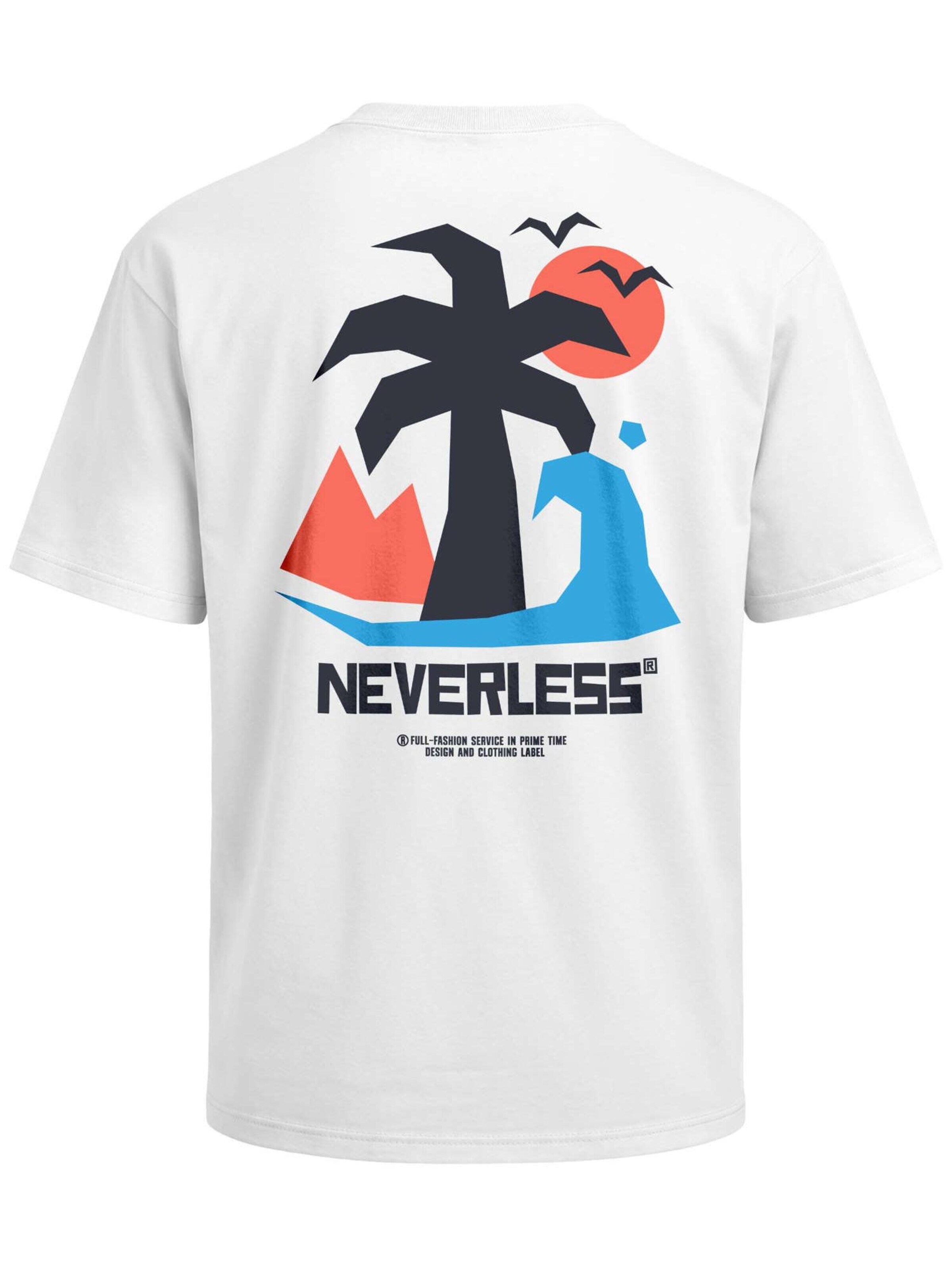 Neverless Shirt 'Beach Palm' in White