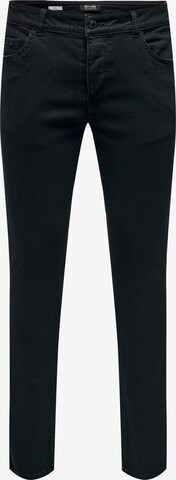 Only & Sons Skinny Jeans 'WARP' in Zwart: voorkant