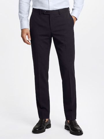 Coupe slim Pantalon à plis 'Hoxdon' Finshley & Harding London en bleu : devant