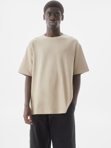 T-Shirt Pull&Bear en beige : devant