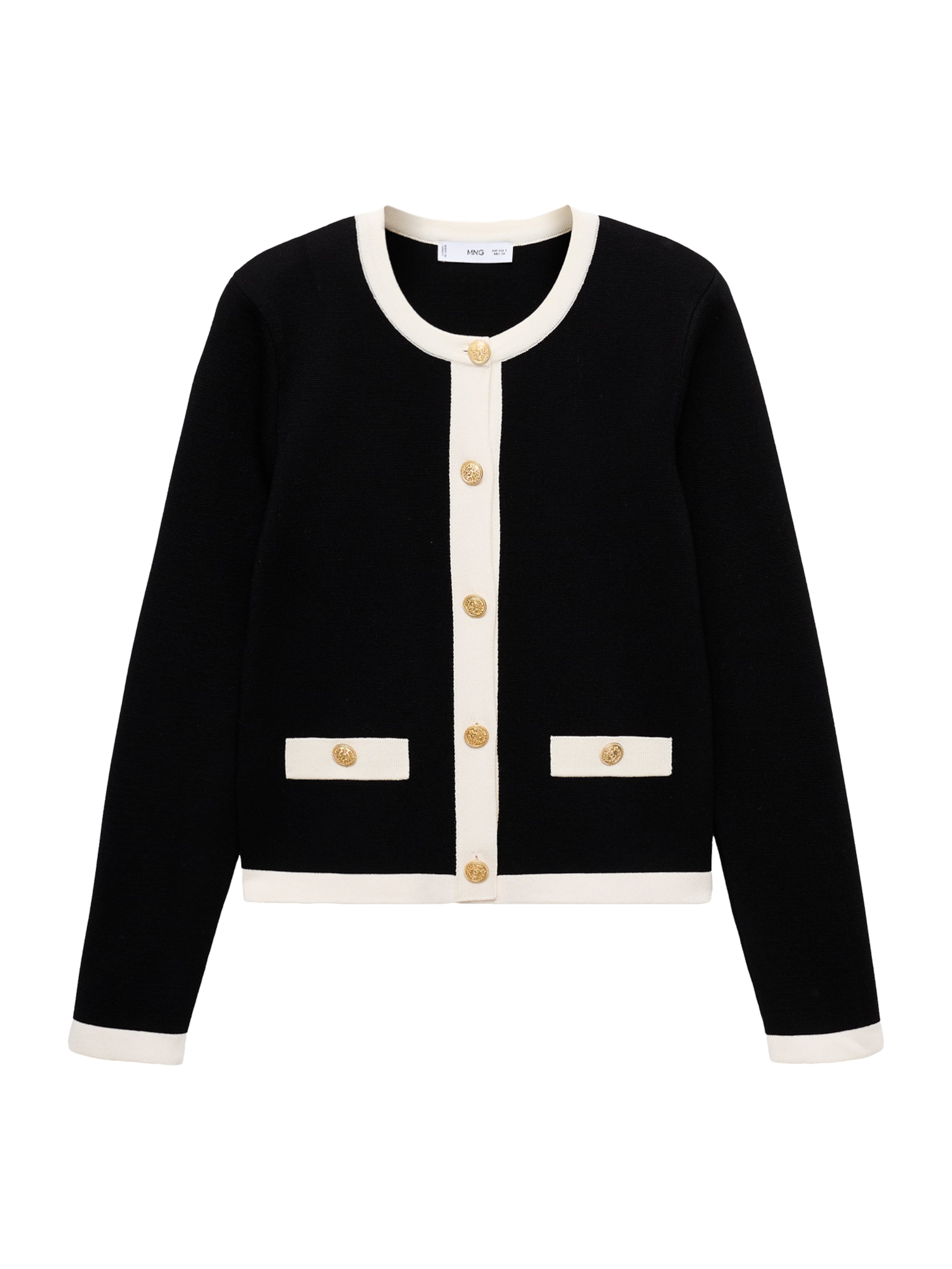 MANGO Kardigan 'PIA' w kolorze czarny: przód