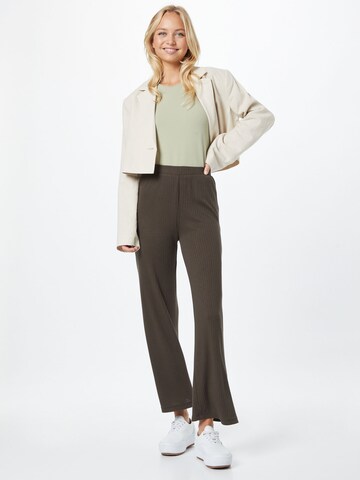 PIECES Wide leg Broek 'MOLLY' in Groen