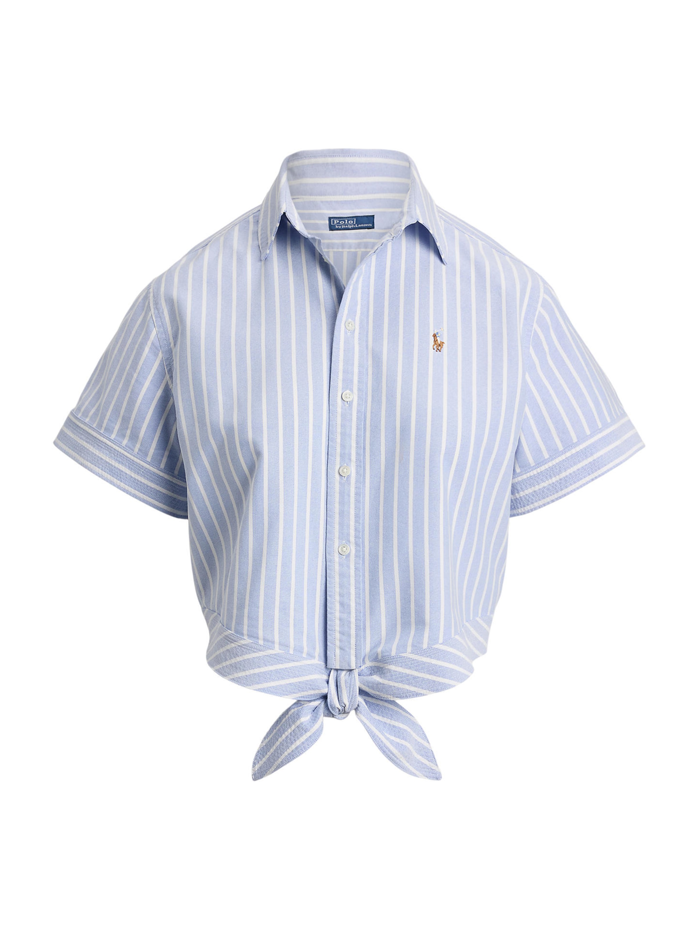 Polo Ralph Lauren Blouse in de kleur Lichtblauw / Karamel / Wit, Productweergave