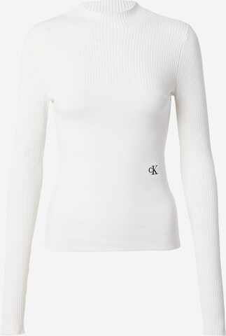 Pull-over Calvin Klein Jeans en blanc : devant