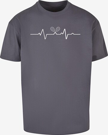 Merchcode Shirt 'Tennis Beats' in Grijs: voorkant