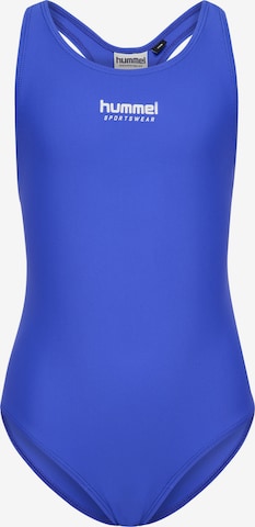 Hummel Swimsuit 'JR Solid' in Blue: front