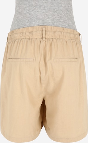 Mamalicious Curve Loose fit Pants 'BEACH' in Beige