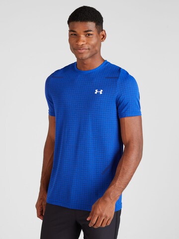 UNDER ARMOUR Performance Shirt 'Grid' in Blue: front