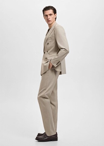 MANGO MAN Slim fit Suit Jacket 'Monaco-I' in Beige