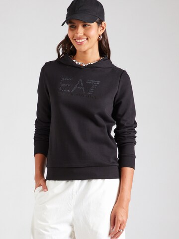 Sweat-shirt EA7 Emporio Armani en noir : devant