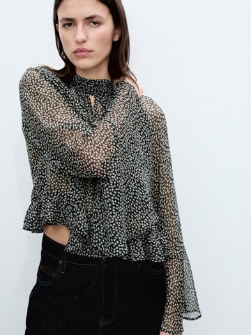MANGO Blouse 'Splash' in Black: front