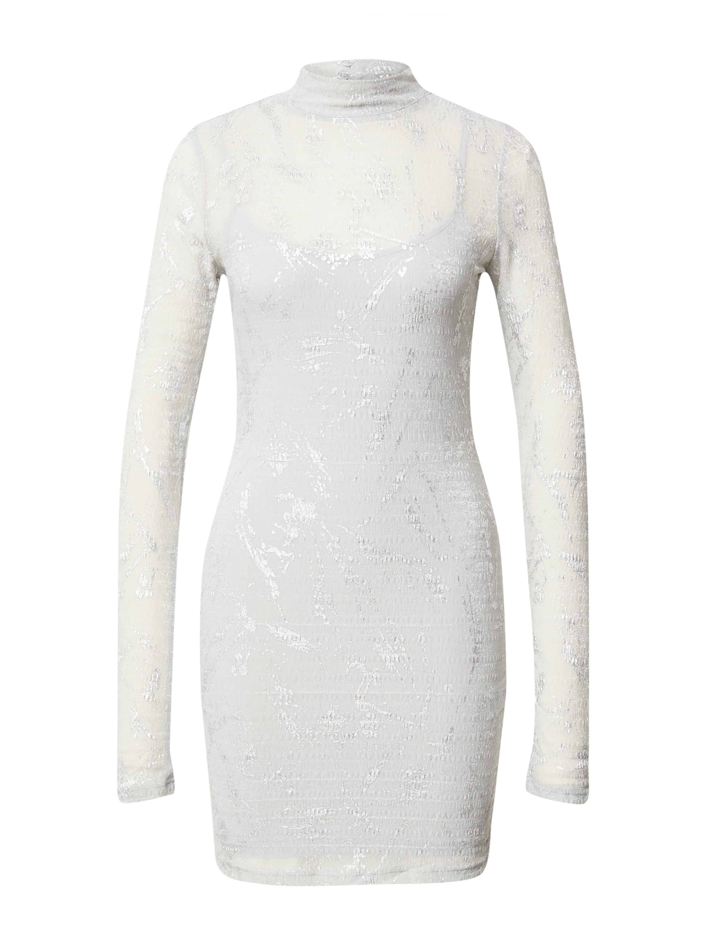 NA-KD Obleka | srebrna barva: sprednja stran