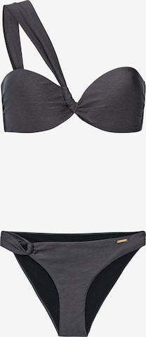 PROTEST Bandeau Bikini 'PRTBlum' in Grijs: voorkant