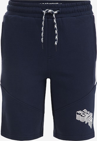 WE Fashion Regular Sportbroek in Blauw: voorkant