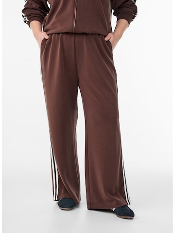 Active by Zizzi Loose fit Sports trousers 'Villa' in Brown: front