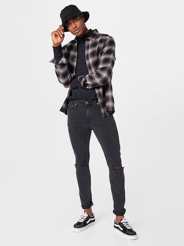 WEEKDAY Regular fit Button Up Shirt in Black