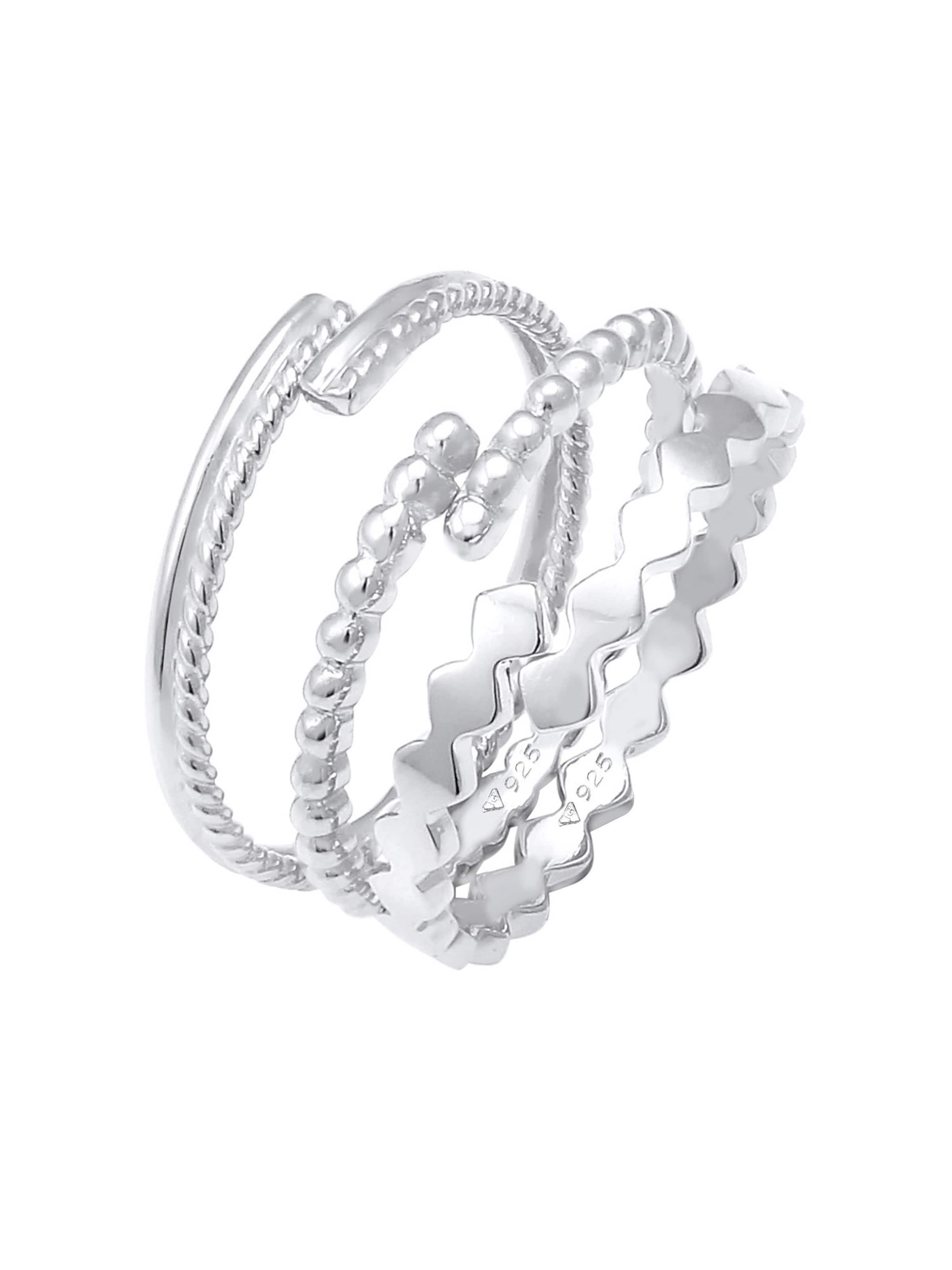 ELLI Sieraden set 'Geo' in Zilver: voorkant