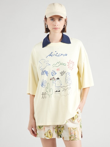TOPSHOP Oversize t-shirt 'Arizona' i gul: framsida