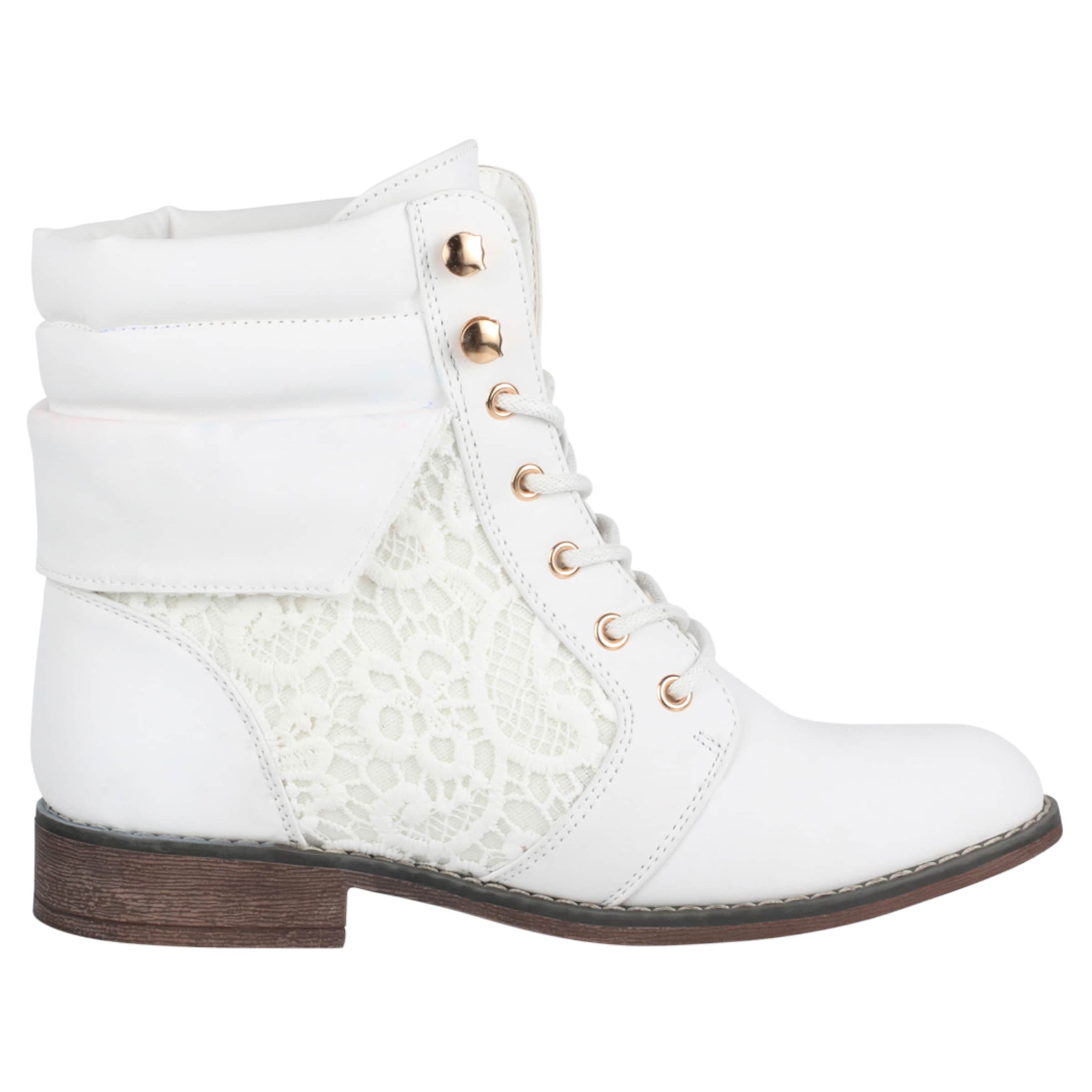 Elara Schnürstiefelette in Weiß