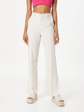 évasé Pantalon à plis Abercrombie & Fitch en beige : devant