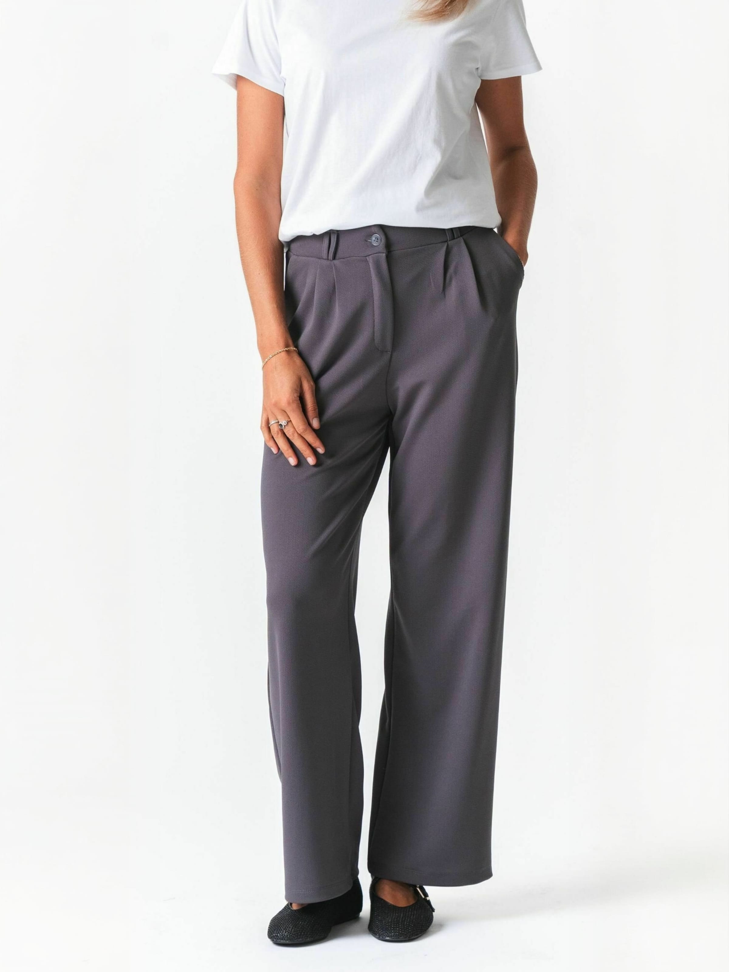 TEESHOPPEN Regular Broek ' Vera ' in Grijs: voorkant