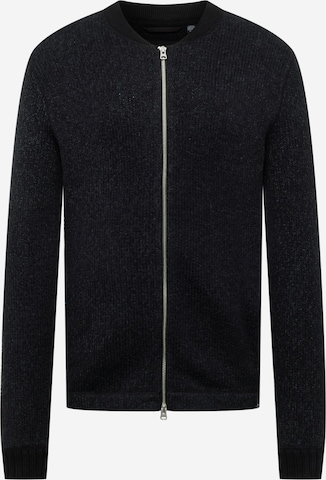 Only & Sons Knit Cardigan 'DREW' in Black: front