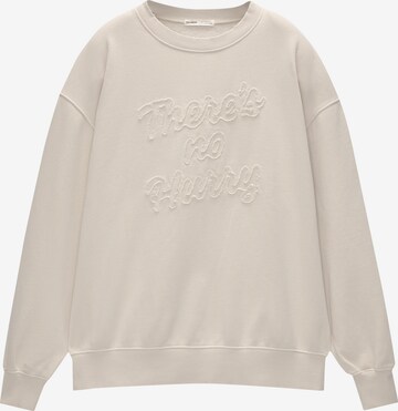 Pull&Bear Sweatshirt in Beige: front