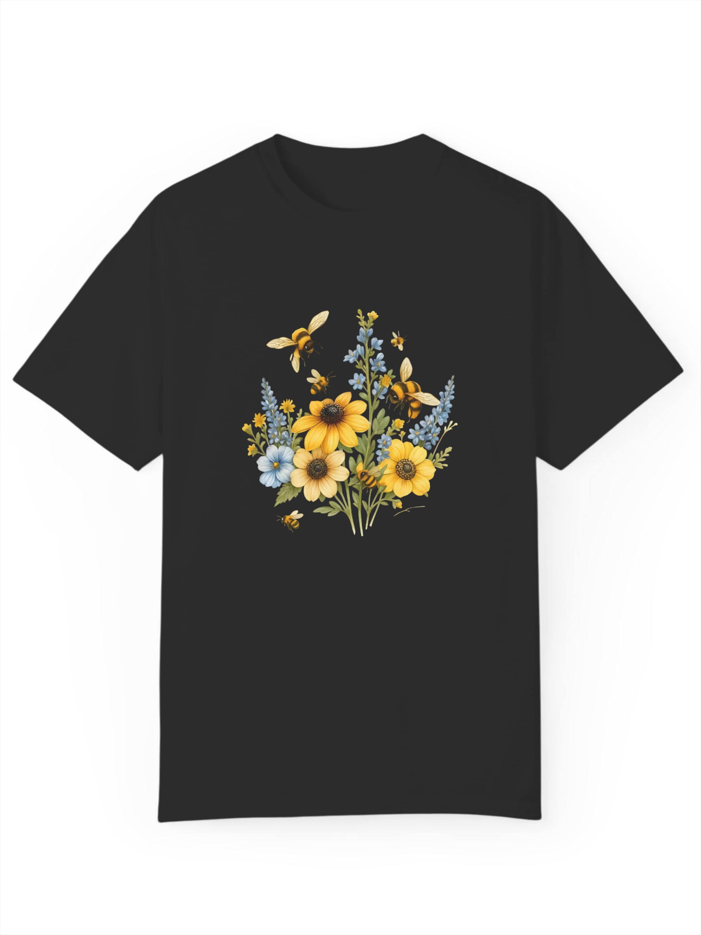 GORHEY Oversized shirt 'Flowers' in S/Regular in de kleur Zwart, Productweergave