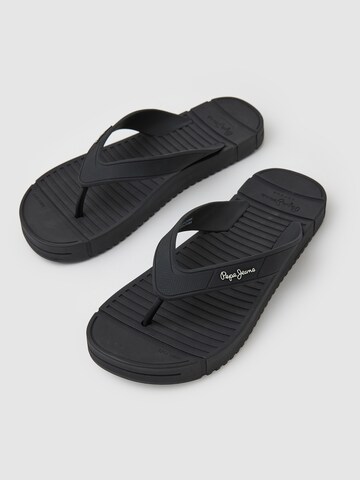 Pepe Jeans T-Bar Sandals in Black
