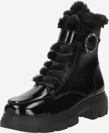 Paul Green Lace-Up Ankle Boots in Black: front