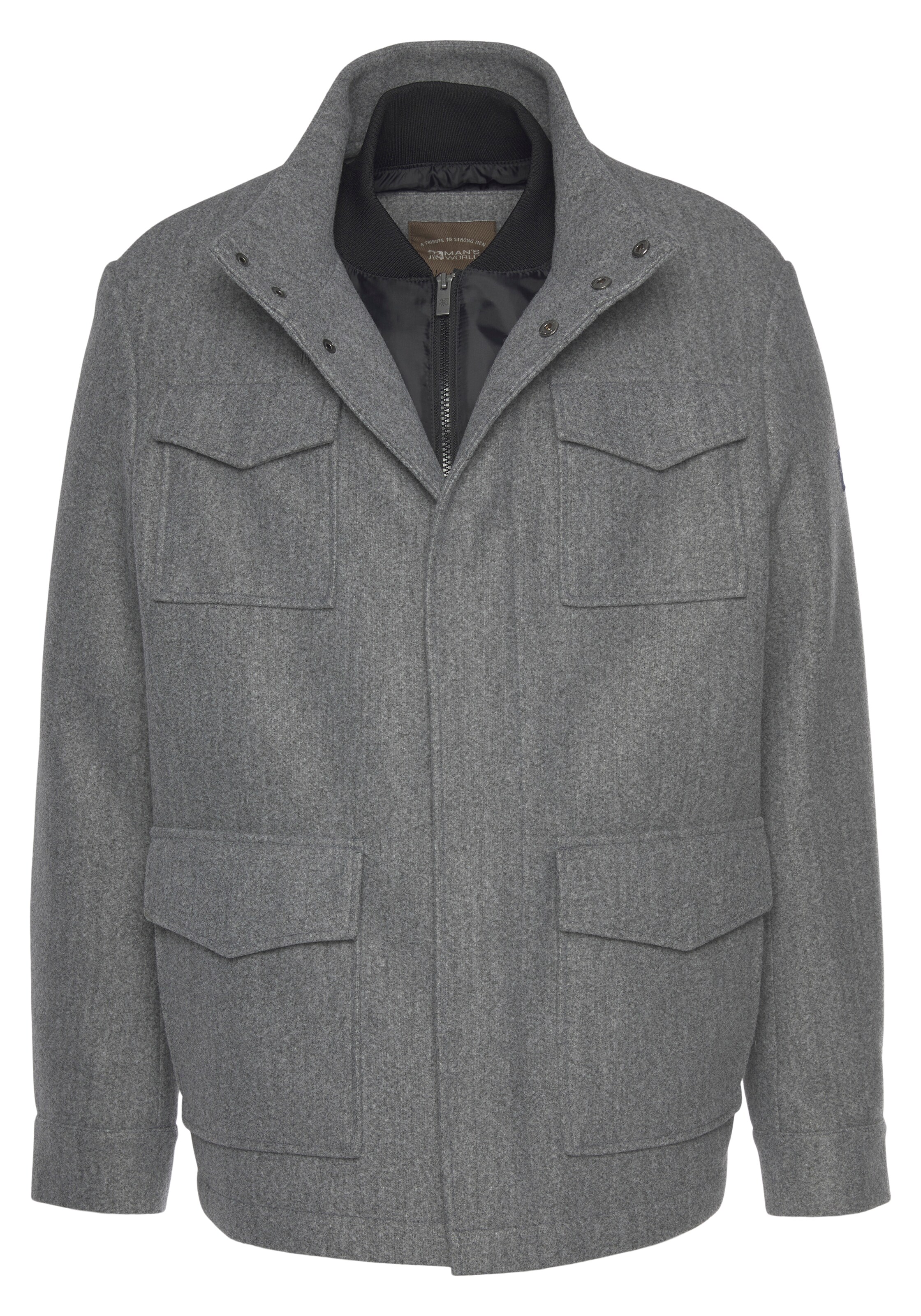 Man's World Wintermantel in Grau: Vorderseite