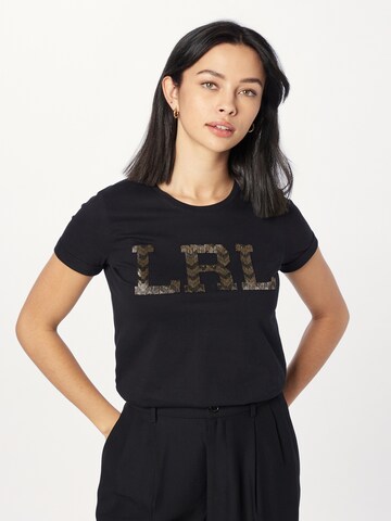 T-shirt Lauren Ralph Lauren en noir : devant