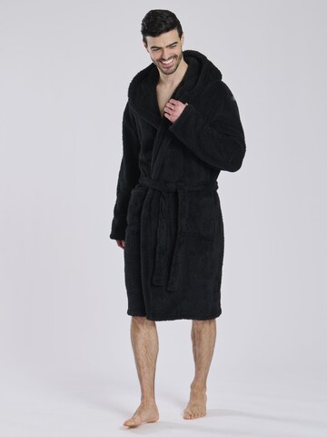 Loungeable Long Bathrobe in Black