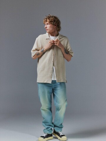 !Solid Comfort fit Overhemd ' SDTeagan ' in Beige