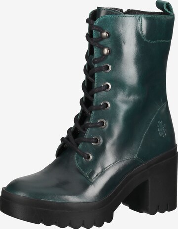 FLY LONDON Lace-Up Ankle Boots in Green: front