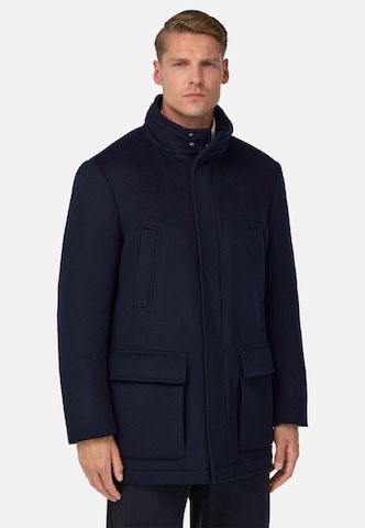 Boggi Milano Between-seasons coat in Blue: front