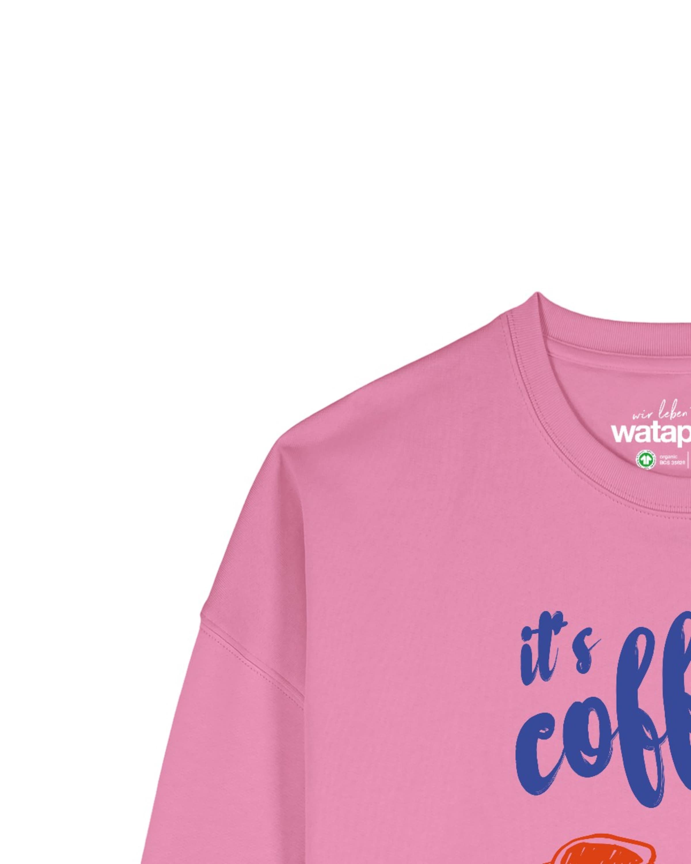 Watapparel Sweatshirt 'Its Coffee Time' in Pink