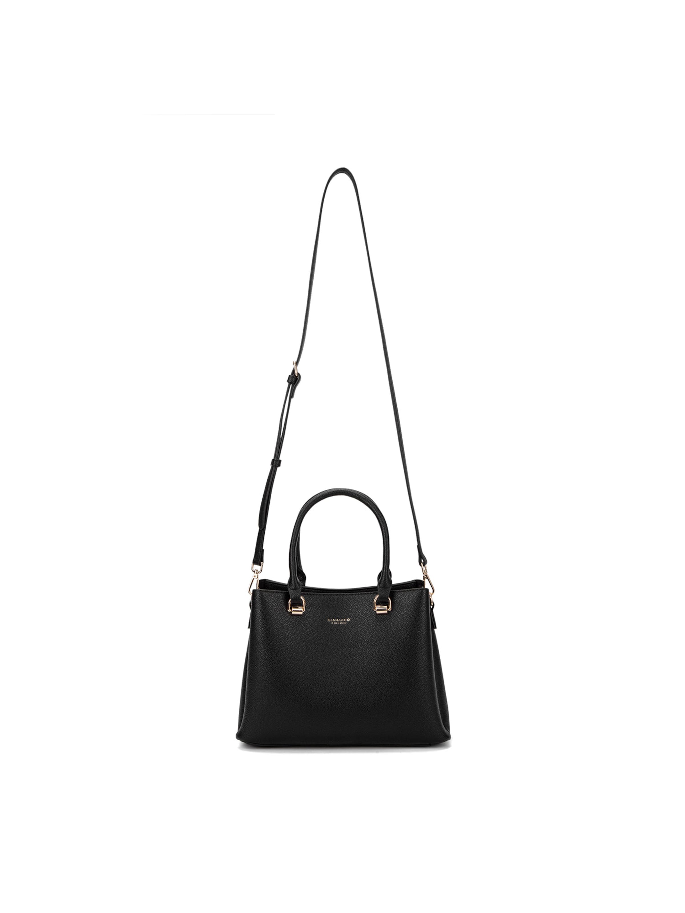 Borsa a mano 'Borsa a Mano Vegan Leather Diana & Co Firenze - Zip e Tracolla Rimovibile' di Diana&Co. in nero