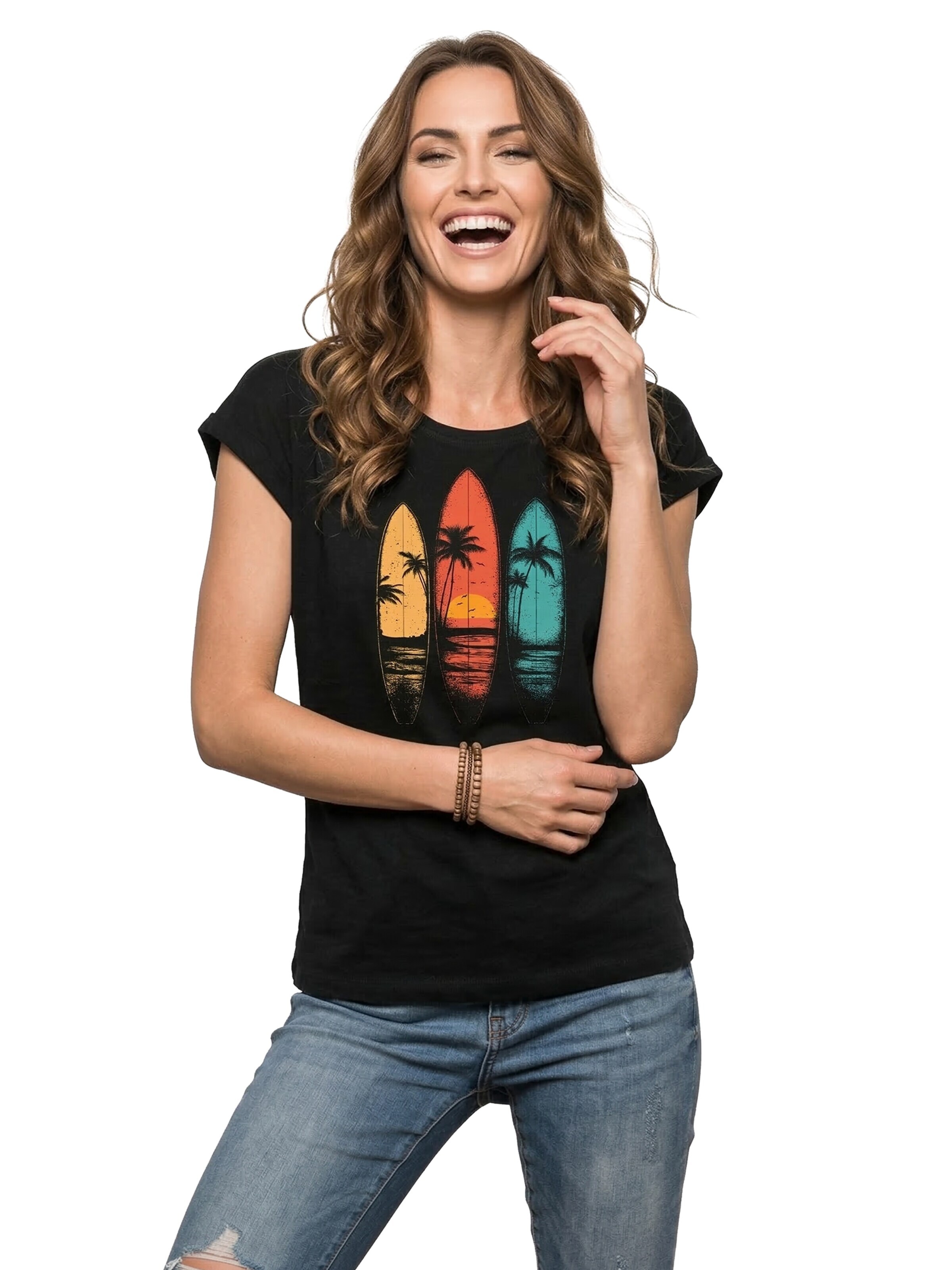 MAKAYA Shirt 'Surfboards' in Black