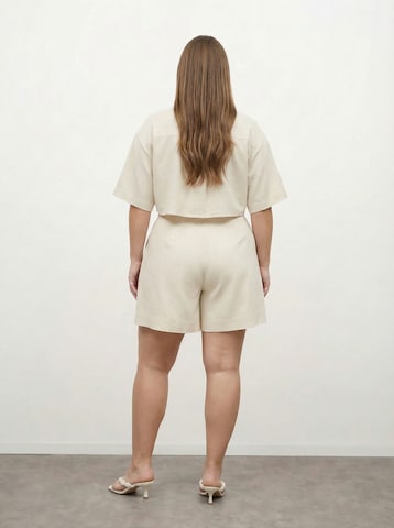 CITA MAASS Wide leg Veckad byxa i beige