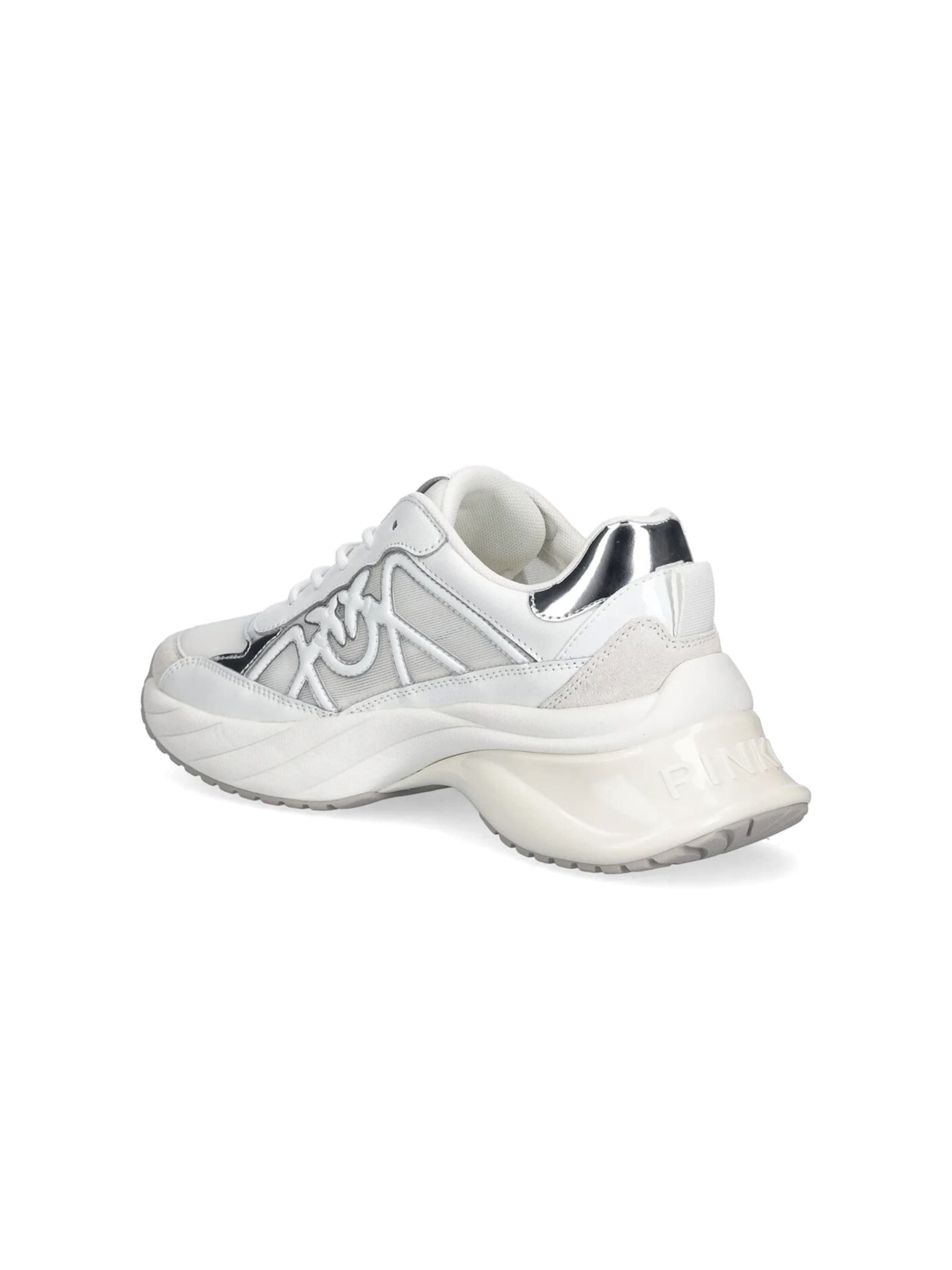 PINKO Sneaker low 'Ariel 33 - Sneaker Calf Leather/Net/Cow Suede'‌ in Weiß