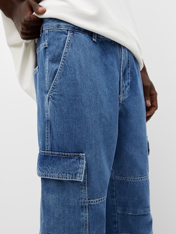 Loosefit Jeans cargo Pull&Bear en bleu