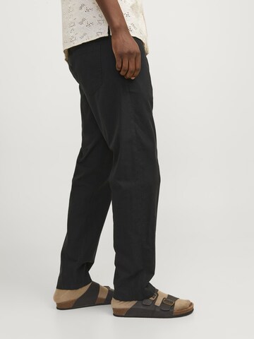 JACK & JONES Regular Pleat-Front Pants 'Kane Summer' in Black