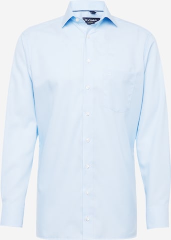 OLYMP Средняя посадка Деловая рубашка в Синий: спереди