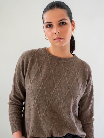 WEARABLE STORIES Trui 'Manou' in Grijs: voorkant