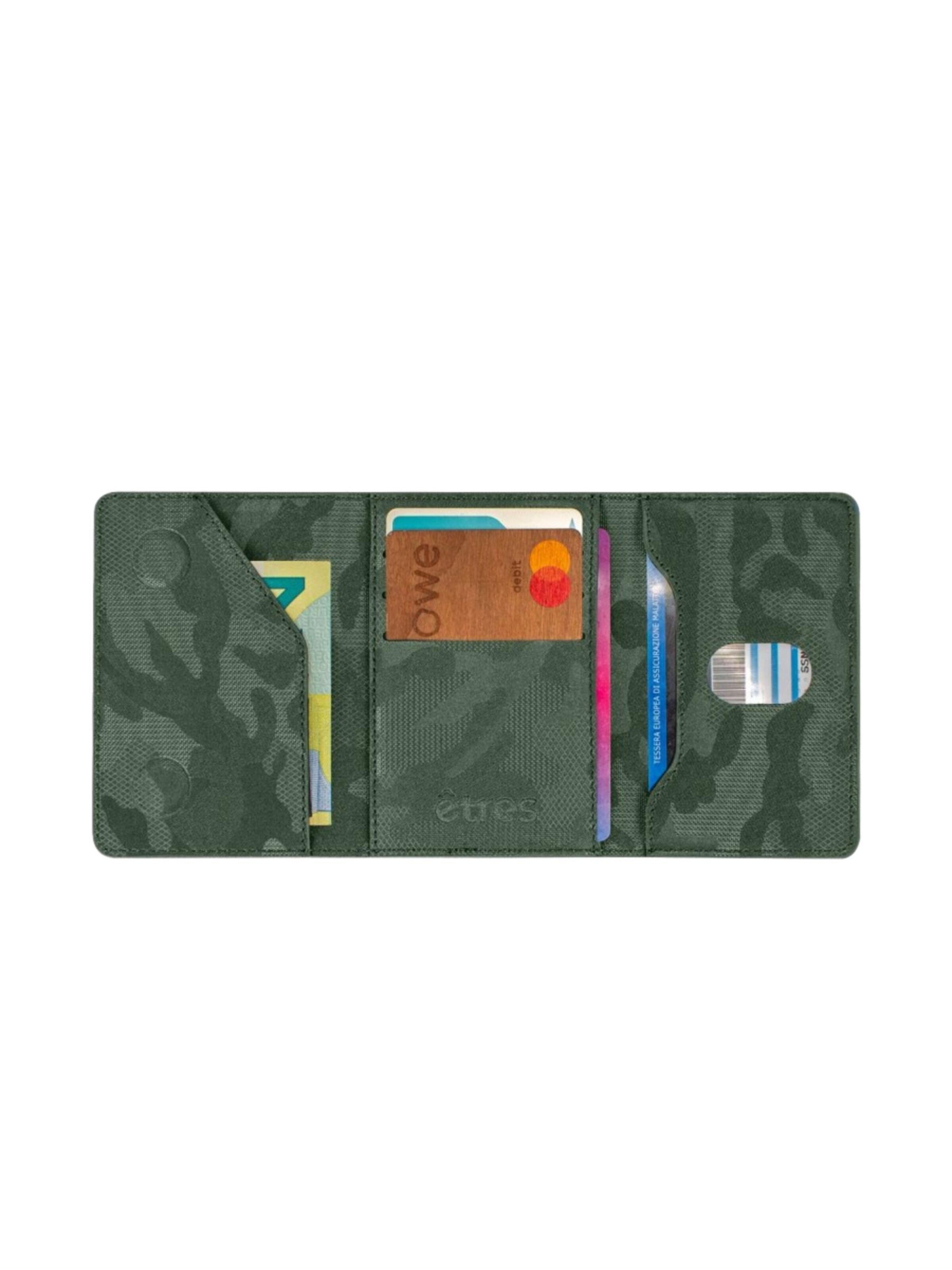 Techmade Wallet 'Etres Smart Wallet - Flach • Camo' in Green
